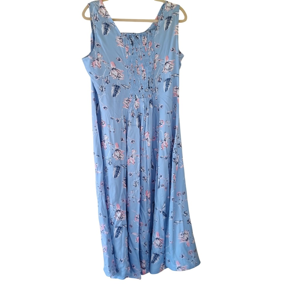 Vintage Koret of California Floral Dress Blue Rayon Cottagecore Whimsigoth PL - Picture 3 of 5